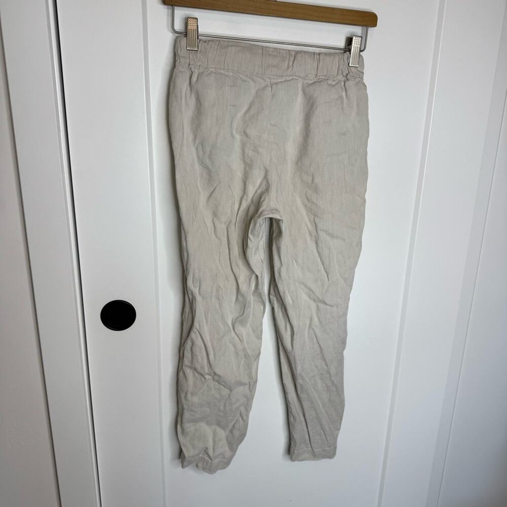 Aritzia Babaton Errol Pant Linen Blend Cream Crop Drawstring Pants Size XS - Picture 5 of 7